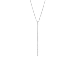 18 Karat White Gold Dunes Bar Diamond Necklace