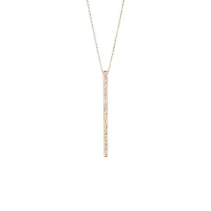 18 Karat Yellow Gold Alice Bar Diamond Necklace
