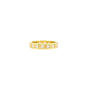 18 Karat Yellow Gold Eternity band with Asscher Cut Diamonds