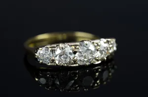 1.80CTW ANTIQUE FIVE STONE OLD CUT DIAMOND BAND