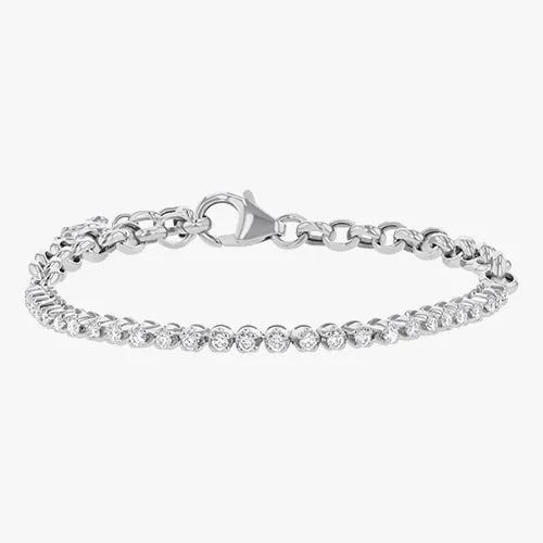 18K Gold 0.50 Carat Diamond Half Tennis Bracelet