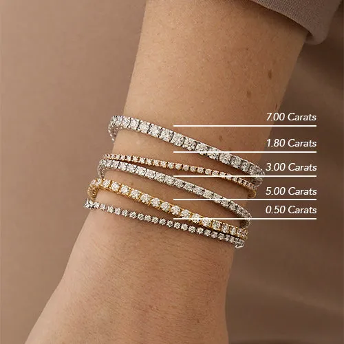 18K Gold 0.50 Carat Diamond Half Tennis Bracelet