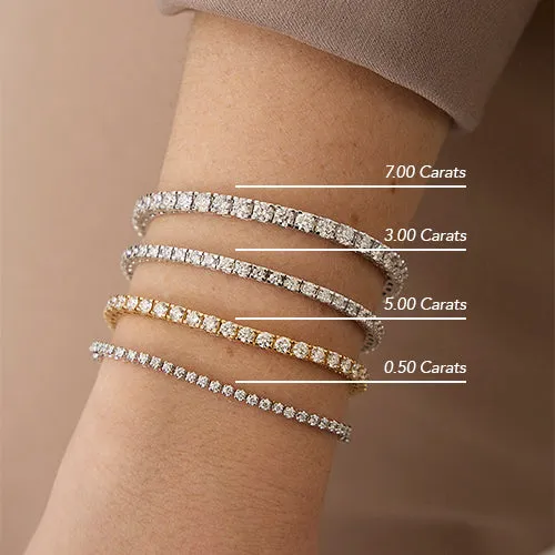 18K Gold 0.50 Carat Diamond Half Tennis Bracelet