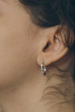 18K Gold Emerald Cut Multiple Diamond Hoops