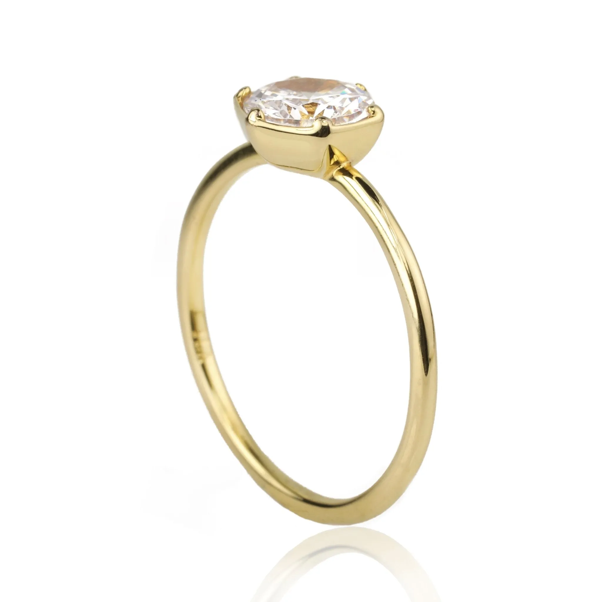 18K Gold "Selene" Hexagonal Diamond Ring Mount