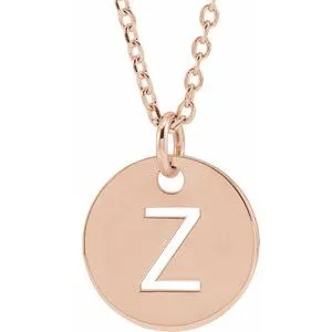 18K Rose Gold-Plated Sterling Silver Initial Z 16-18" Necklace