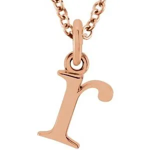 18K Rose Gold-Plated Sterling Silver Lowercase Initial r 16" Necklace