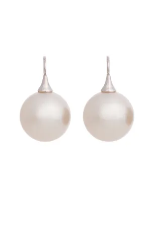 18K White Gold On The Hook White South Seas Pearl Earrings
