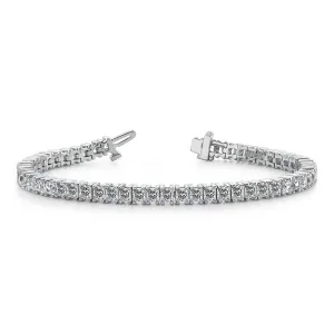 18k White Gold Princess Cut Diamond Tennis Bracelet - 9.35ctw
