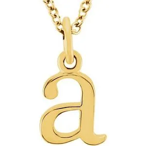 18K Yellow Gold-Plated Sterling Silver Lowercase Initial a 16" Necklace