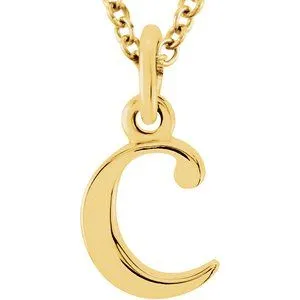 18K Yellow Gold-Plated Sterling Silver Lowercase Initial c 16" Necklace
