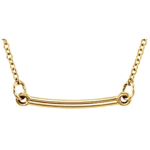 18k Yellow Gold Vermeil Tiny Posh Bar 16-18" Necklace