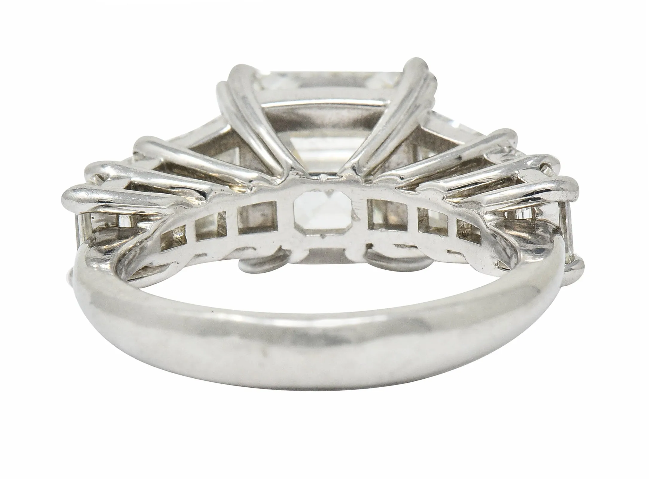1950's Mid-Century 5.90 CTW Asscher Diamond Platinum Engagement Ring GIA