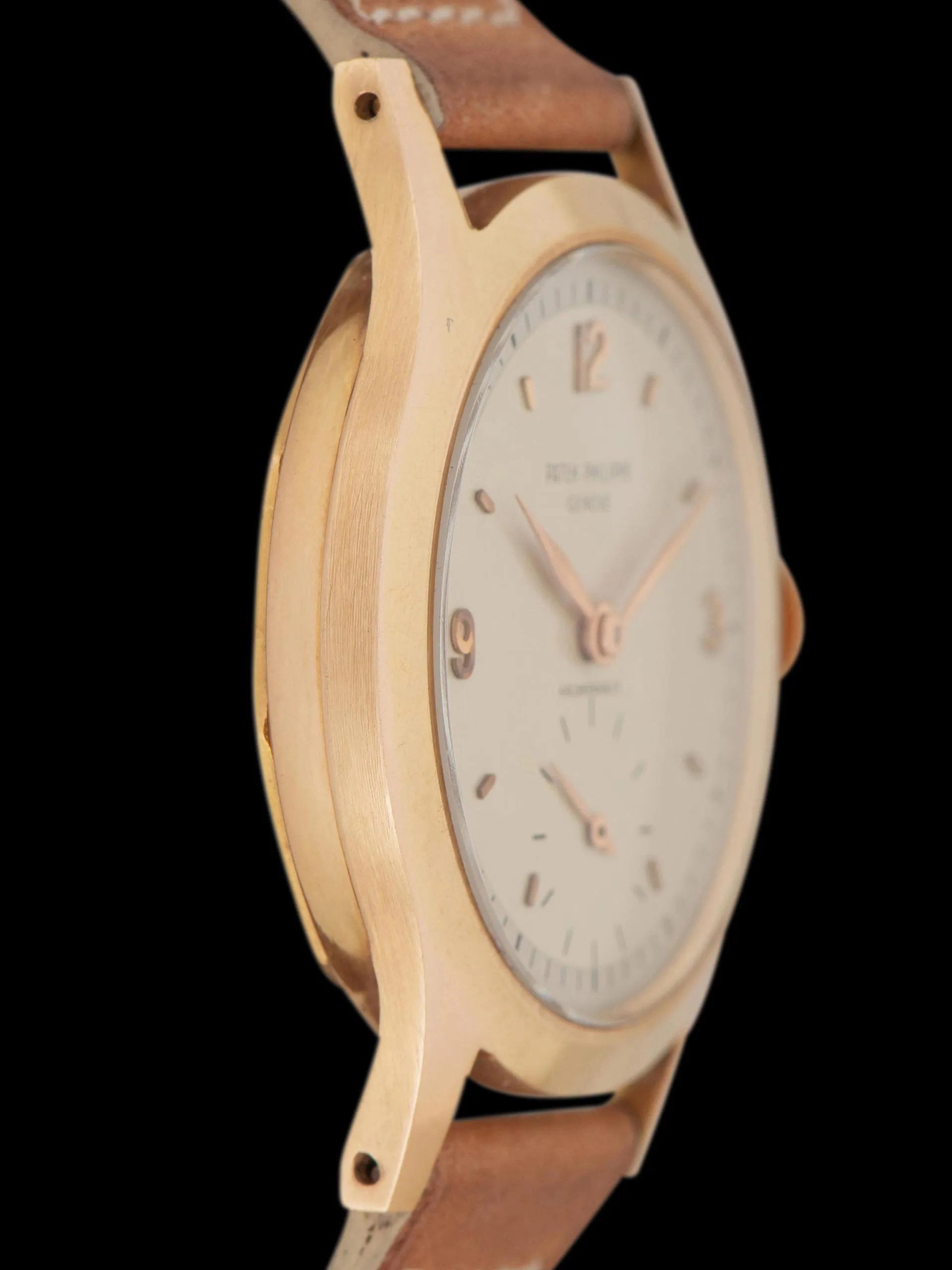 1956 Patek Philippe Calatrava 18K RG (Ref. 565) Two-Tone Silver "Hausmann & Co." Dial W/ Patek Philippe Certificate of Origin