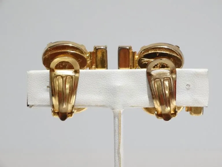 1980s Emilio Pucci Gem Earrings with Rhinestones