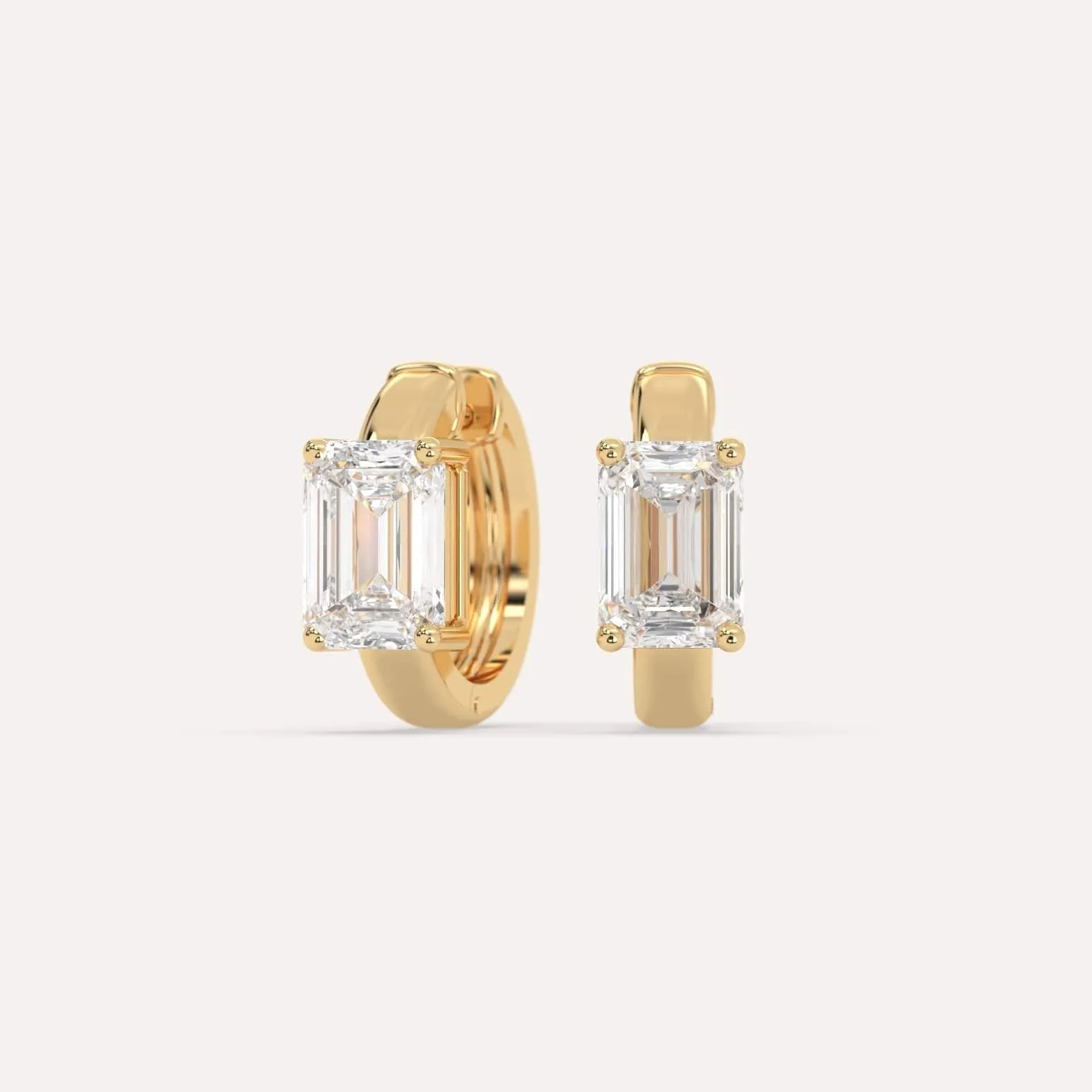 2 carat Emerald Diamond Hoop Earrings