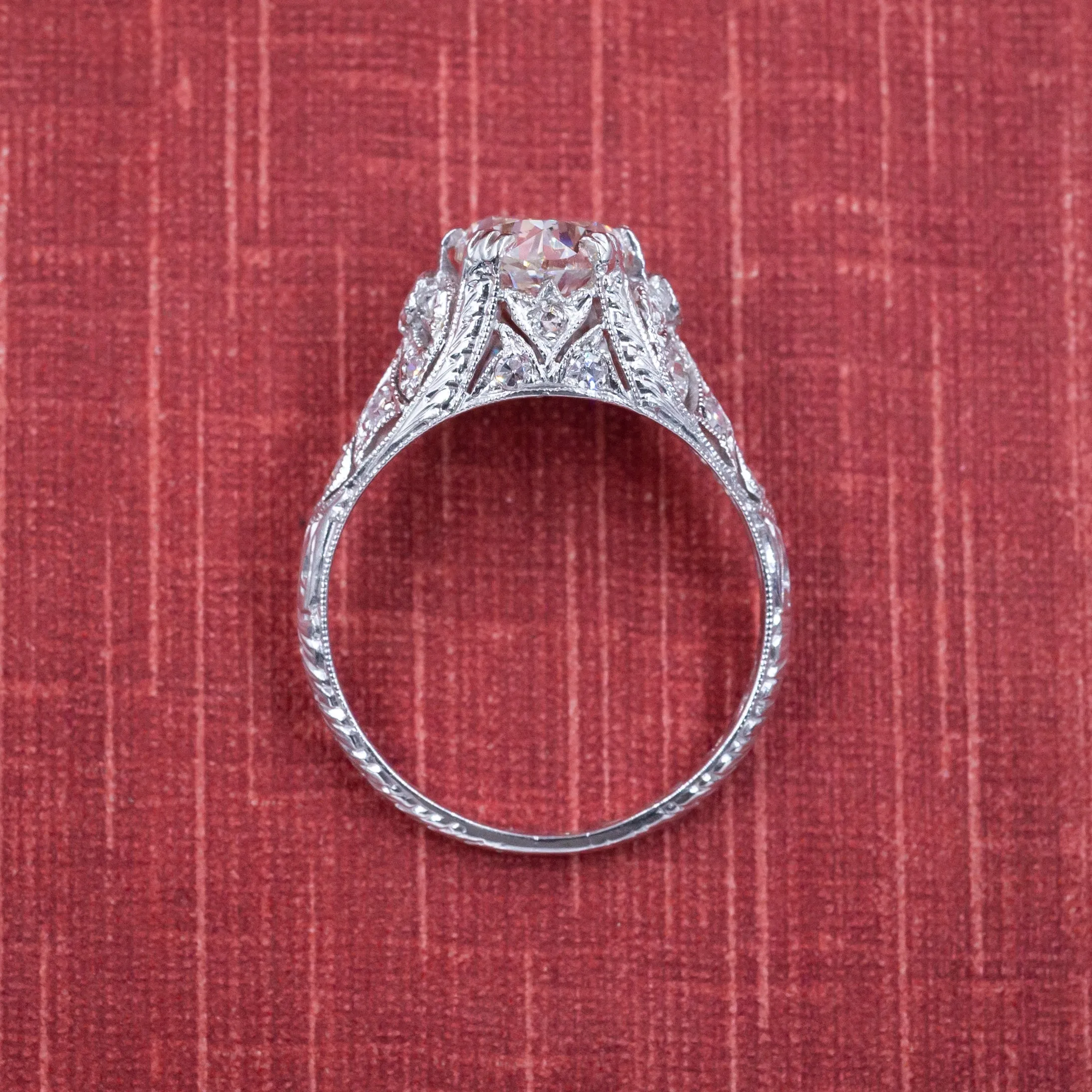 2.01 Carat Oval-Cut Filigree Diamond Ring
