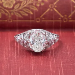 2.01 Carat Oval-Cut Filigree Diamond Ring