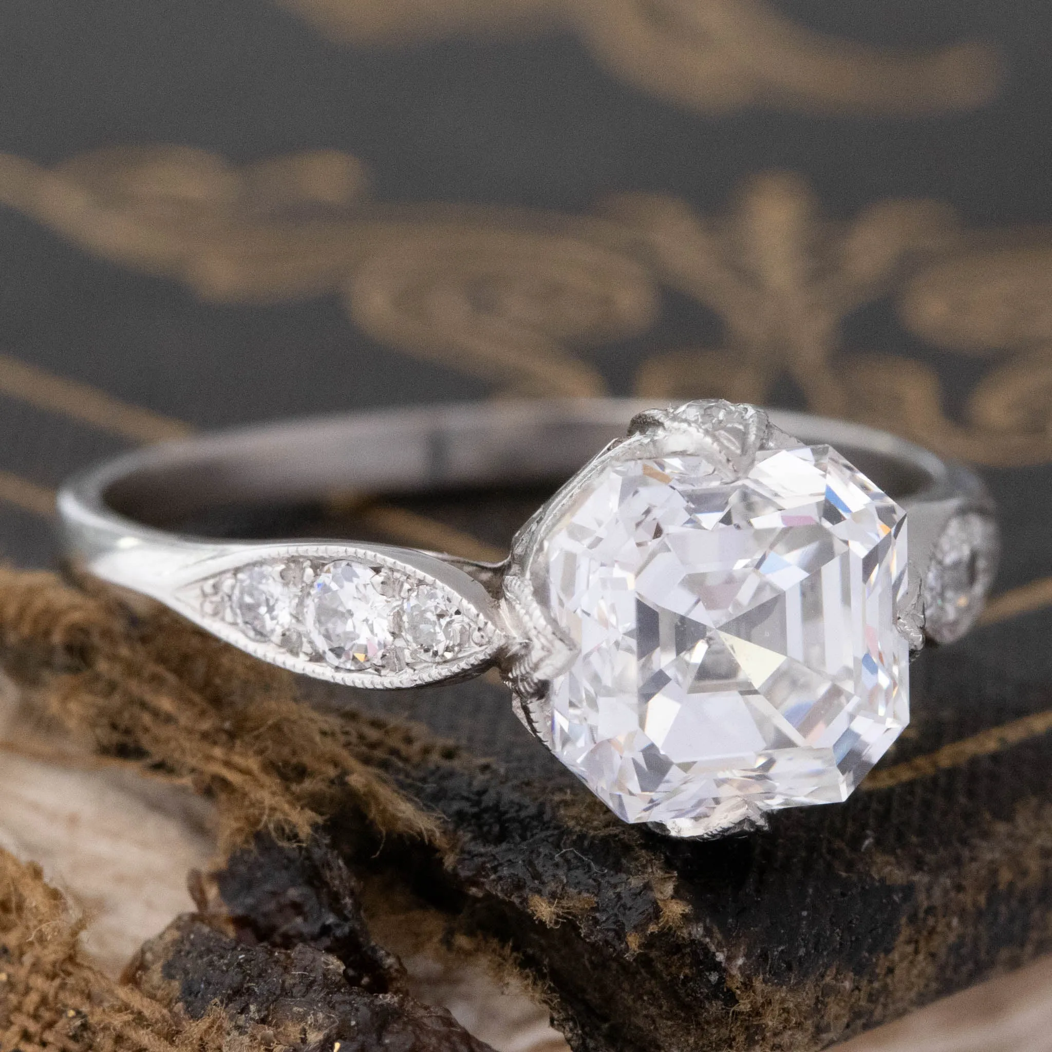 2.01ct Asscher Cut Diamond Solitaire, GIA G SI1