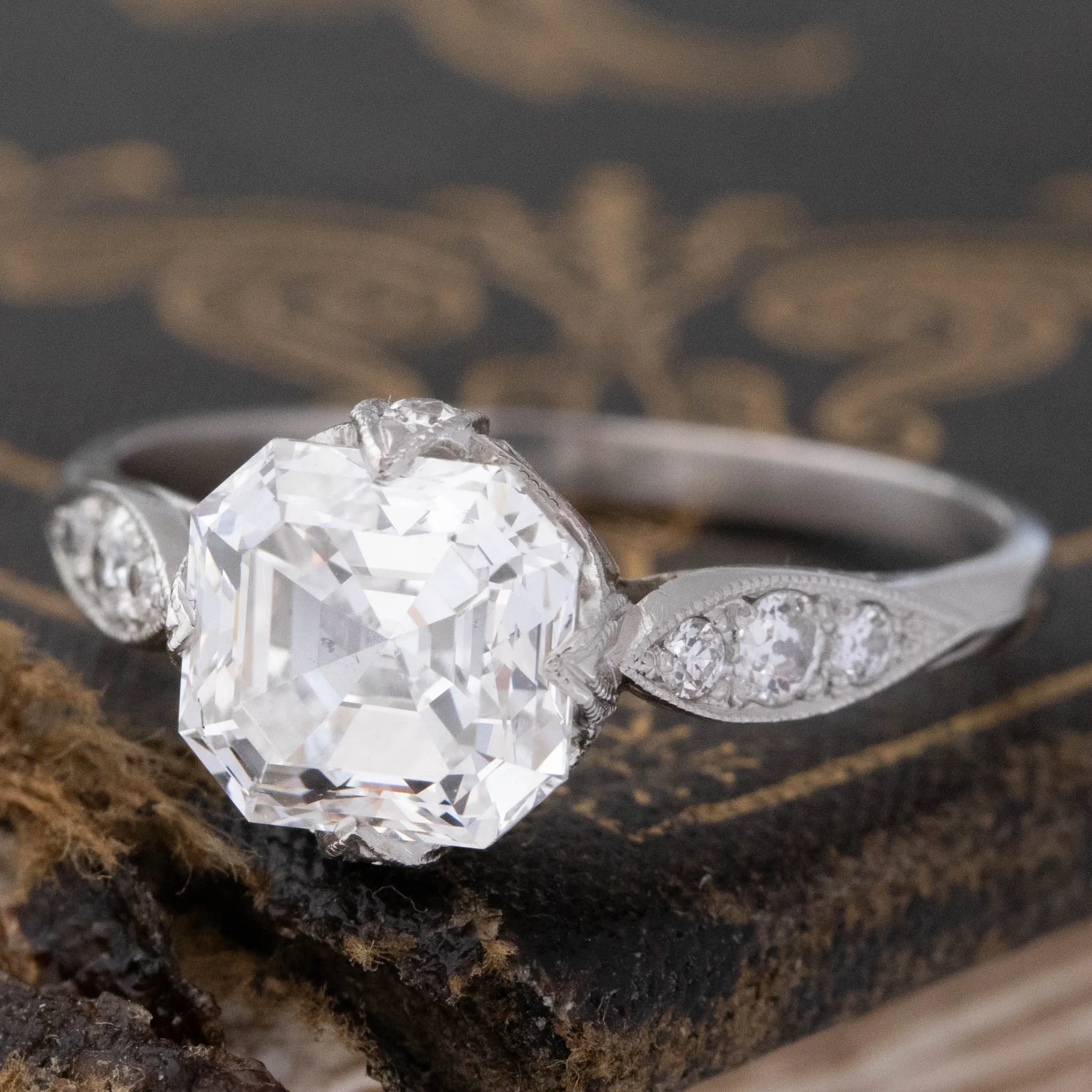 2.01ct Asscher Cut Diamond Solitaire, GIA G SI1