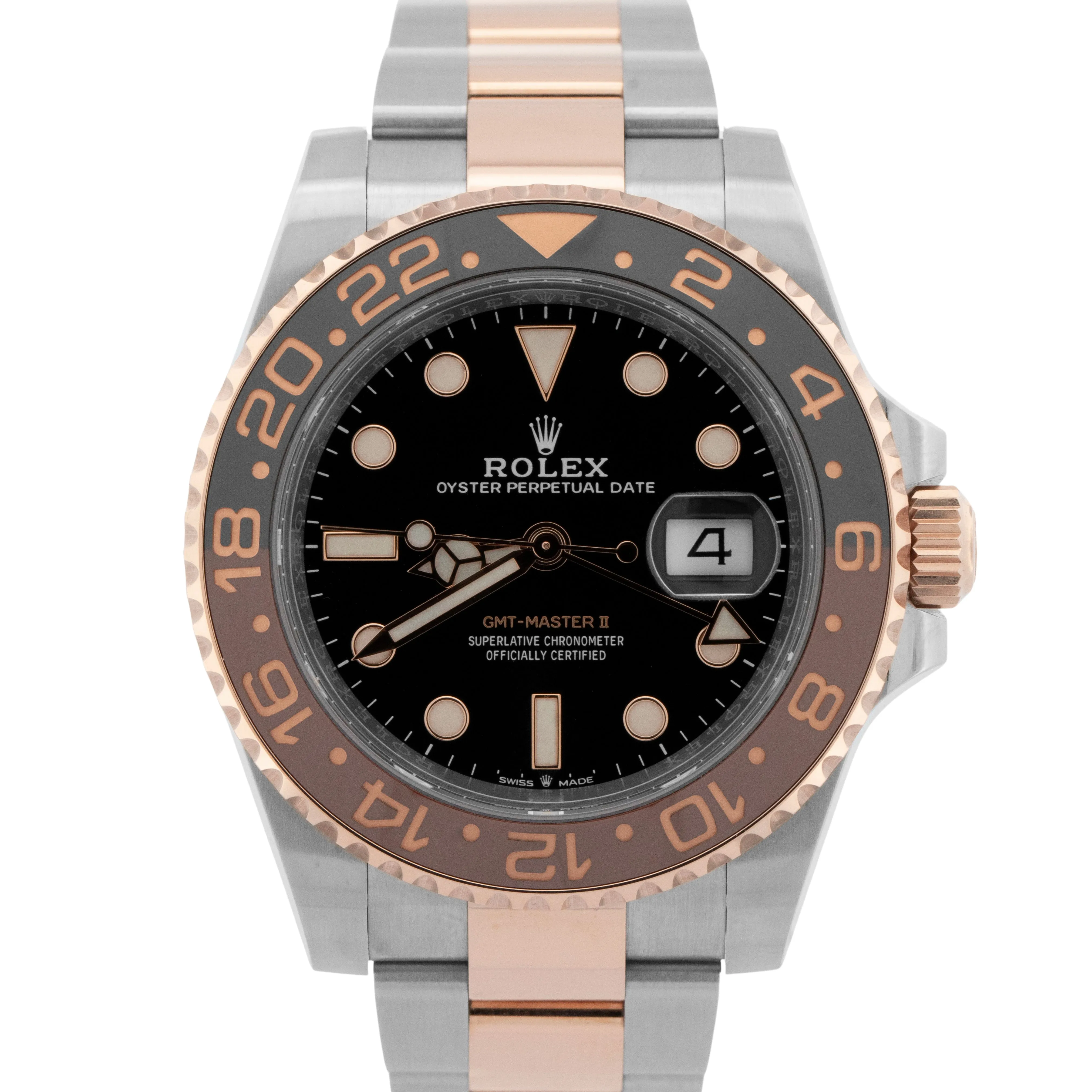 2021 NEW PAPERS Rolex GMT-Master II Two-Tone Gold ROOT-BEER 40mm 126711 CHNR BOX