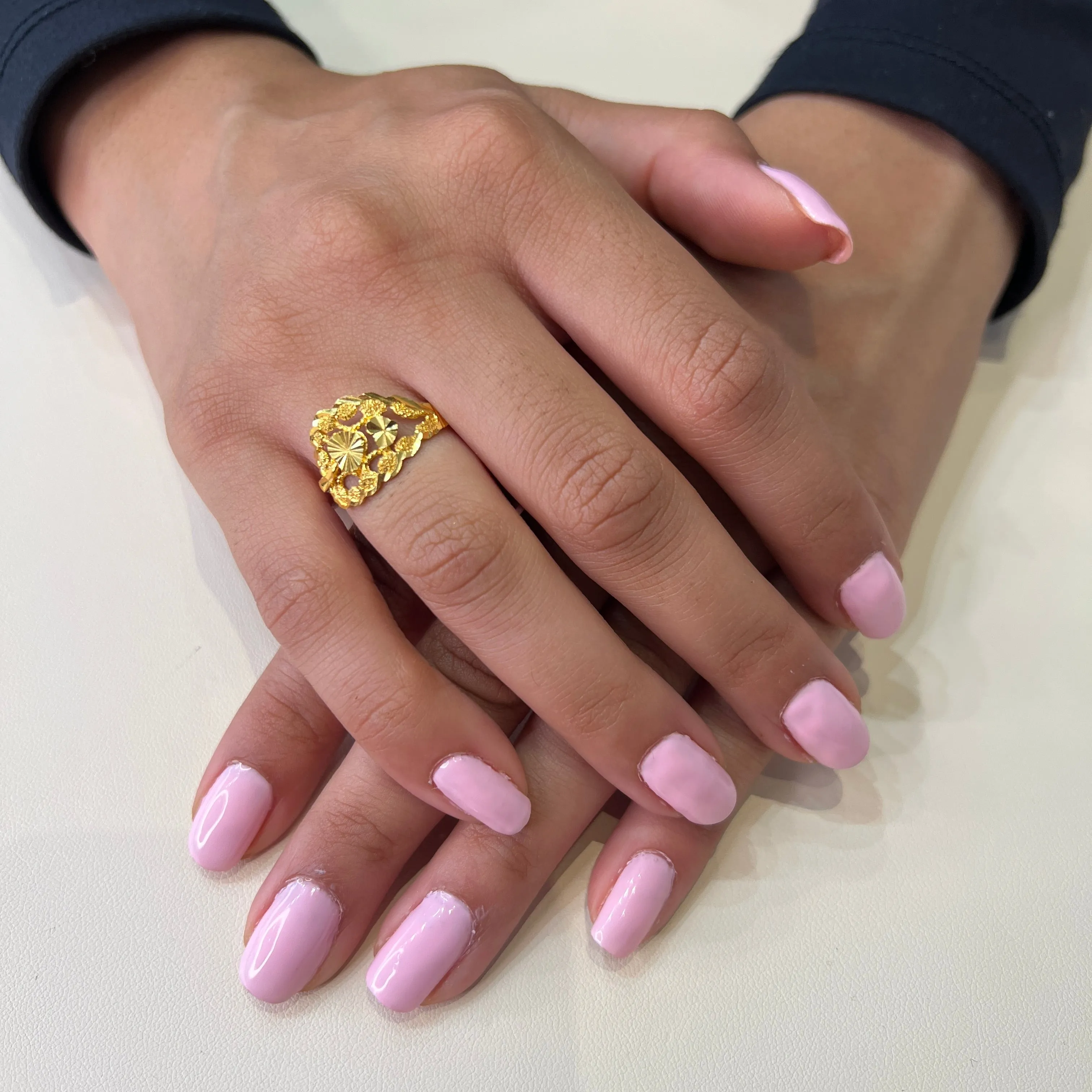 22K Yellow Gold Diamond Cut Fancy Ring