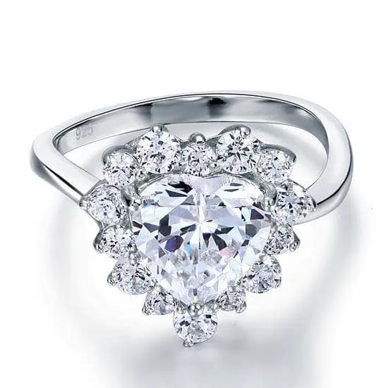 2.5 Carat Heart Cut Wedding Promise Engagement Ring