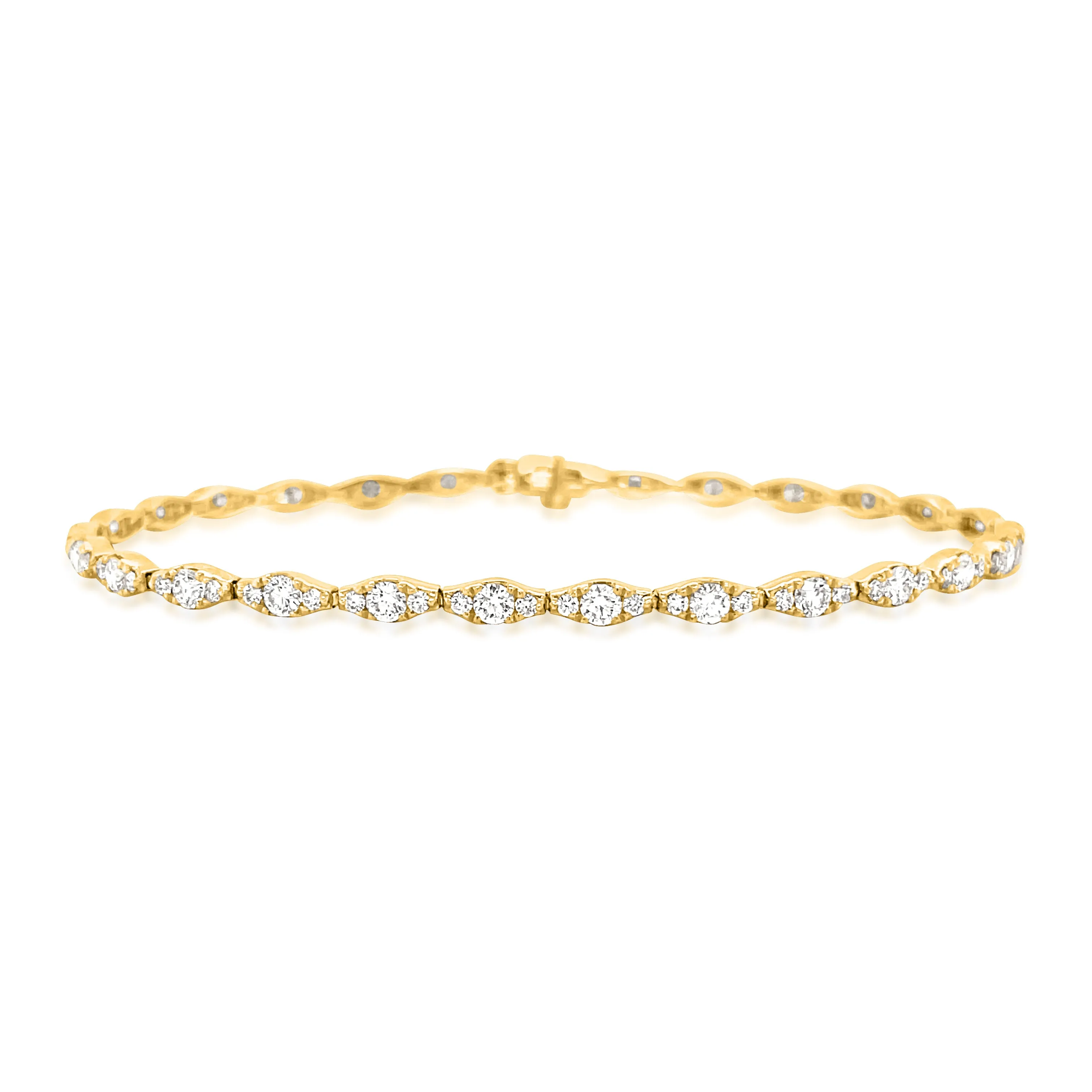 2.58 Carat Diamond Bracelet in 14k Yellow Gold