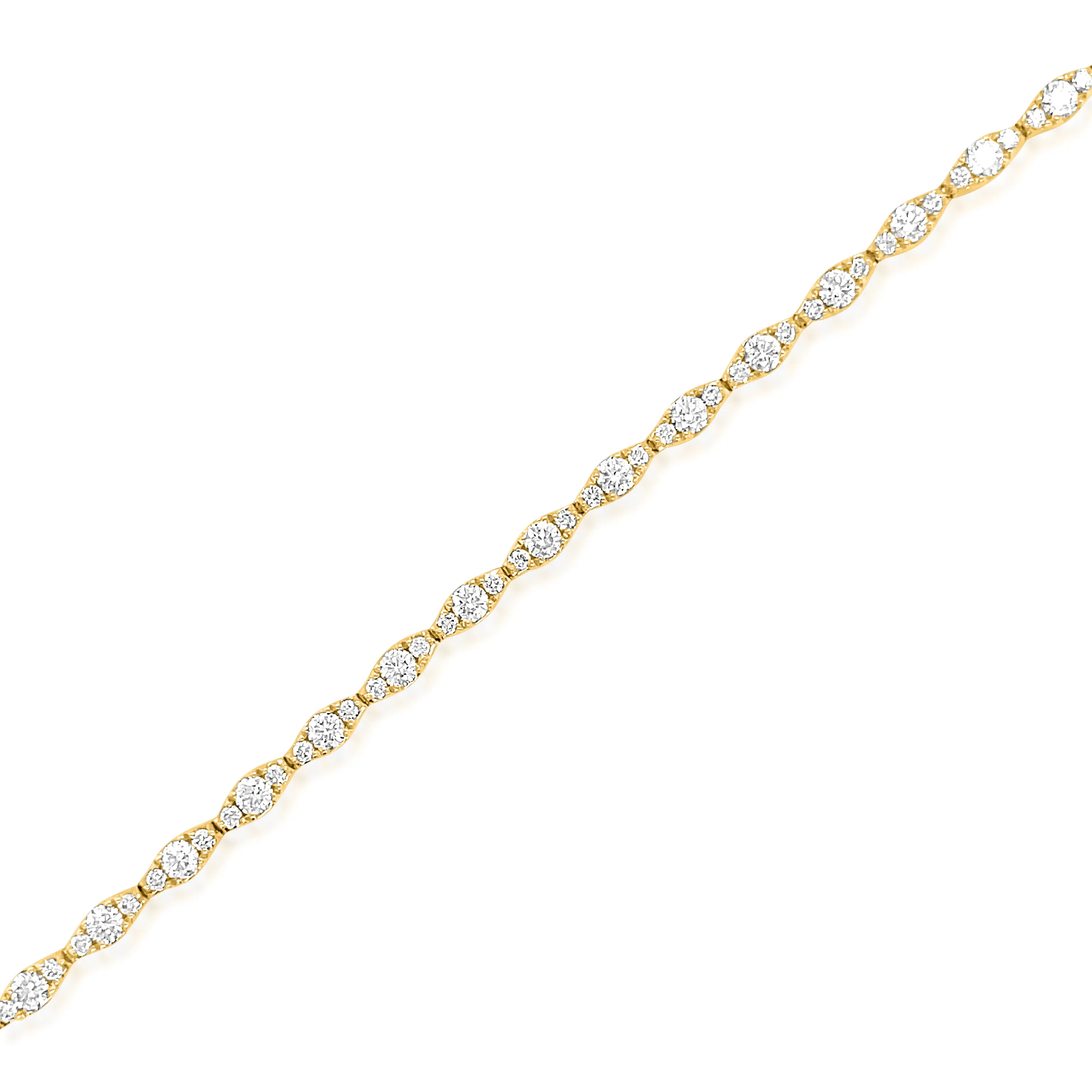 2.58 Carat Diamond Bracelet in 14k Yellow Gold
