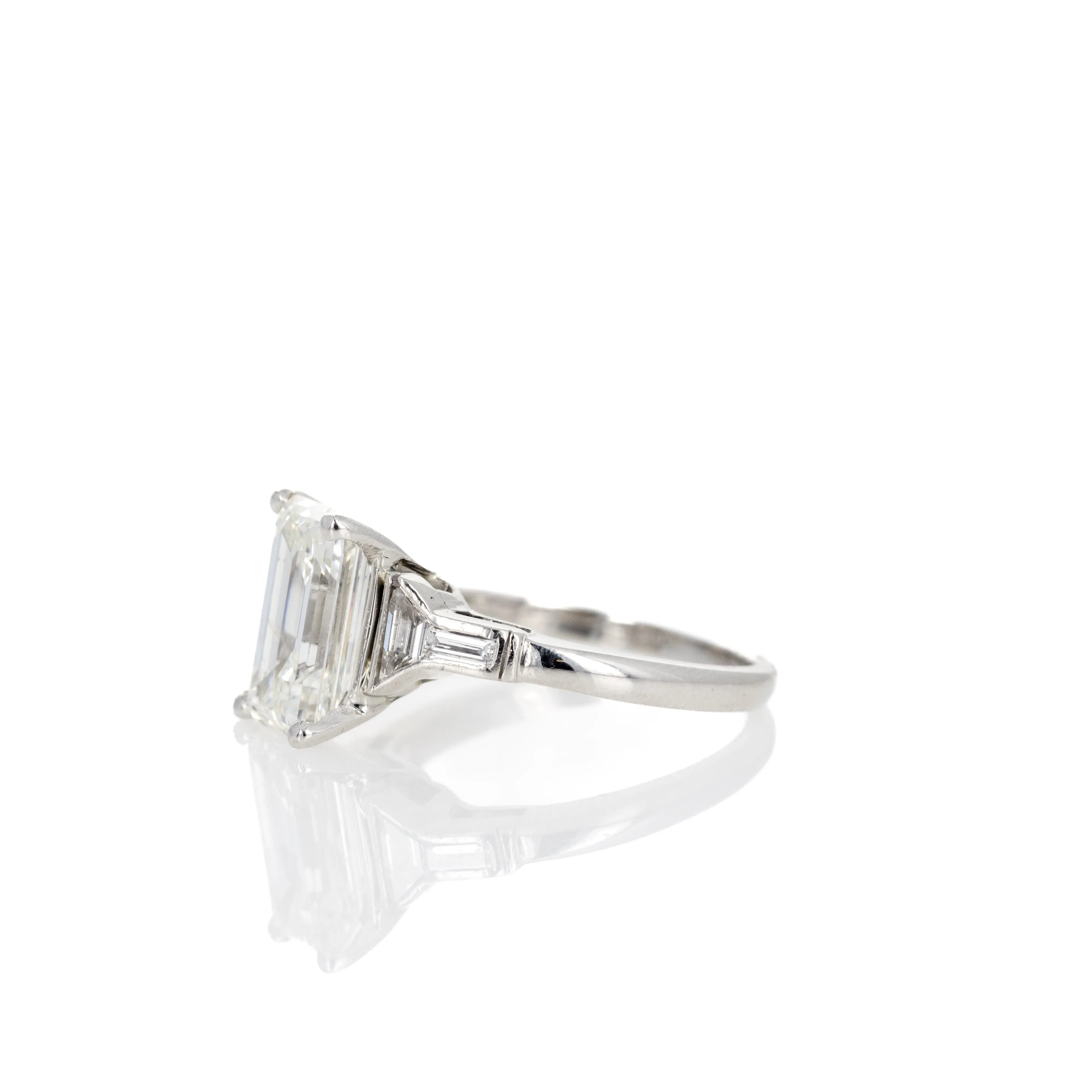 2.80 Carat Emerald Cut Diamond Engagement Ring