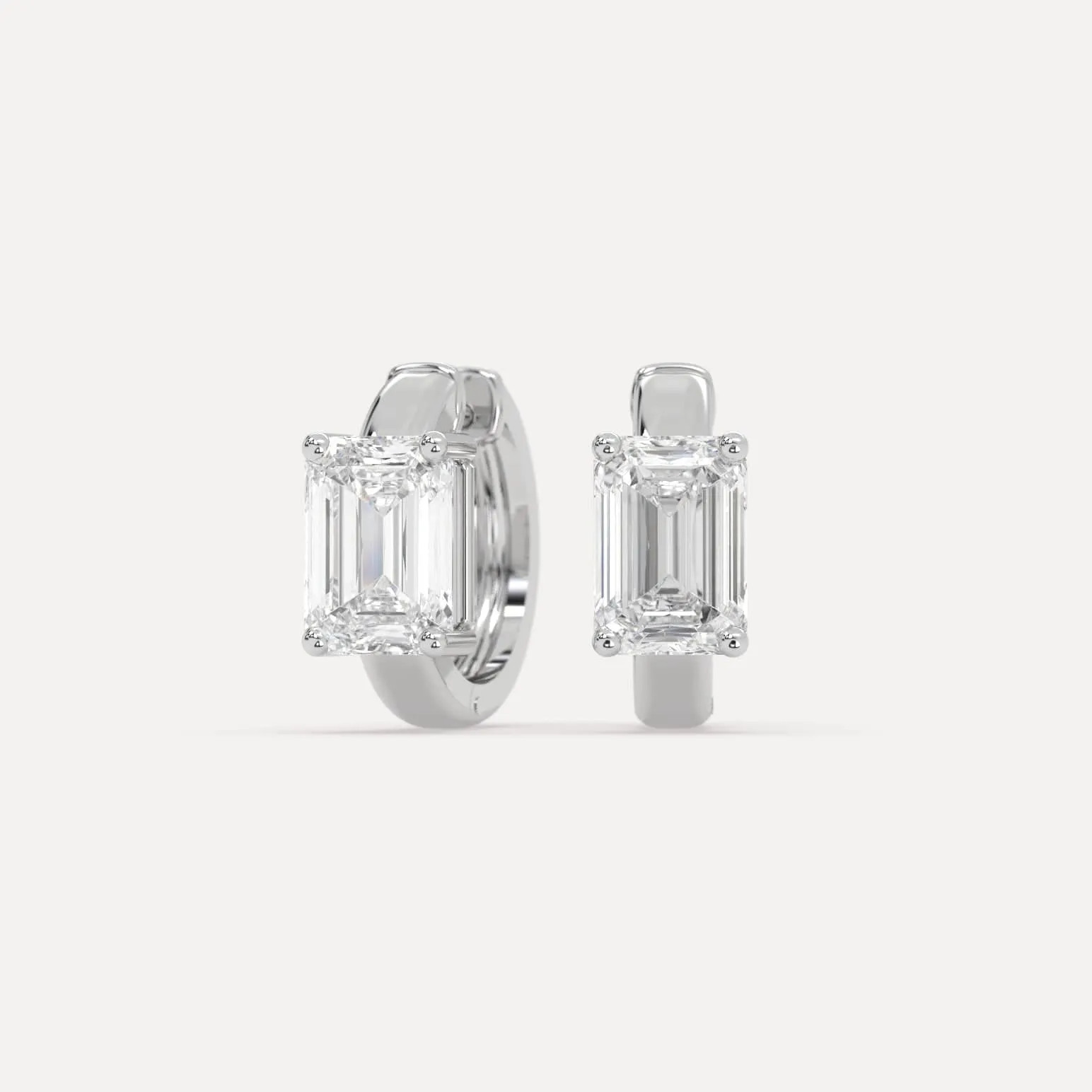 3 carat Emerald Diamond Hoop Earrings