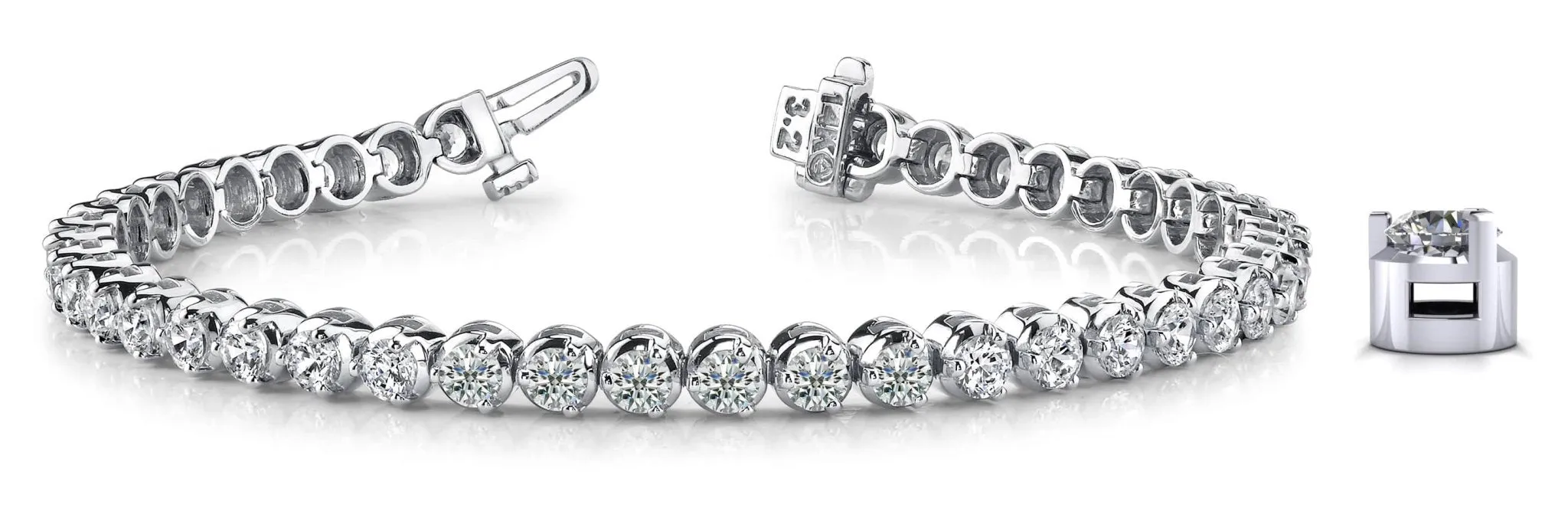 3 Prong Dreams Lab-Grown Diamond Tennis Bracelet with 7.22 ct.(finished) 3.7mm