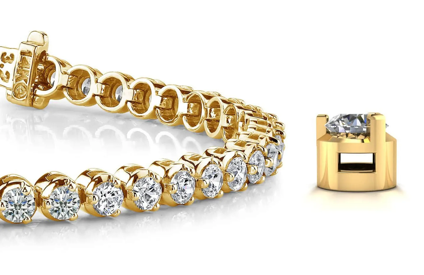 3 Prong Dreams Lab-Grown Diamond Tennis Bracelet with 7.22 ct.(finished) 3.7mm