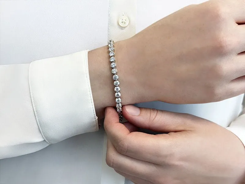 3 Prong Dreams Lab-Grown Diamond Tennis Bracelet with 7.22 ct.(finished) 3.7mm