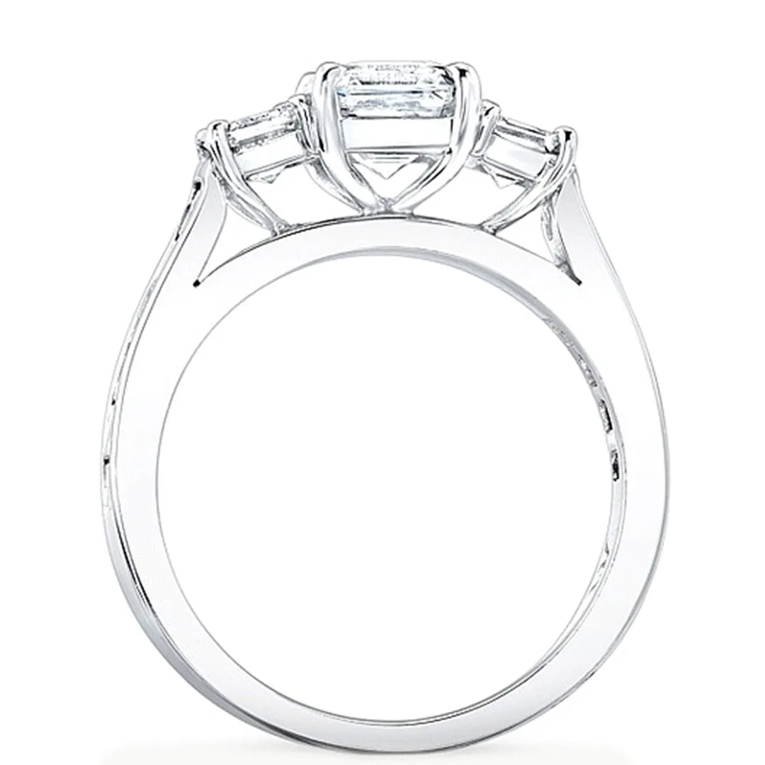 3-Stone Asscher Cut Diamond Engagement Ring