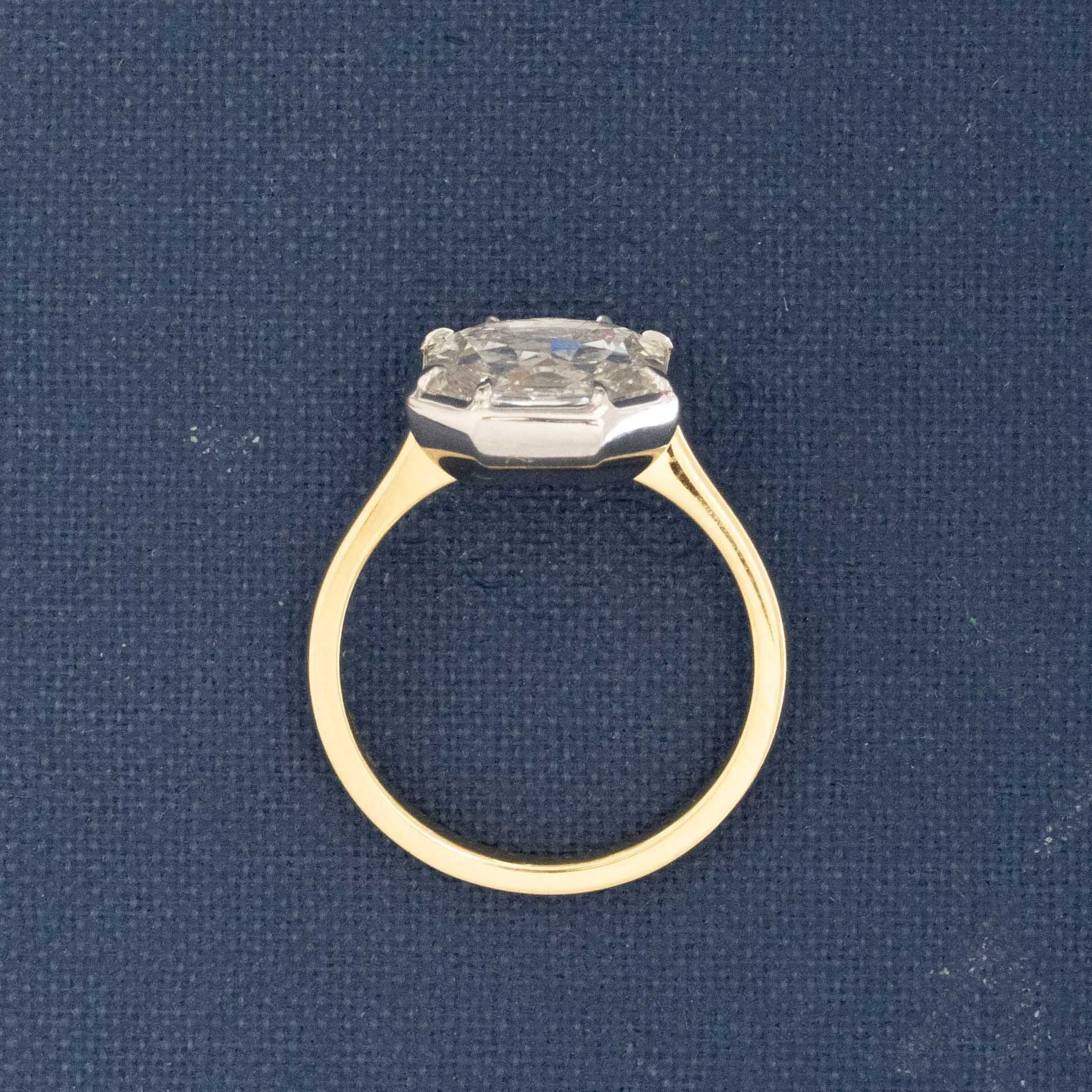 3.02ct Portrait Step Cut Diamond Solitaire, GIA H