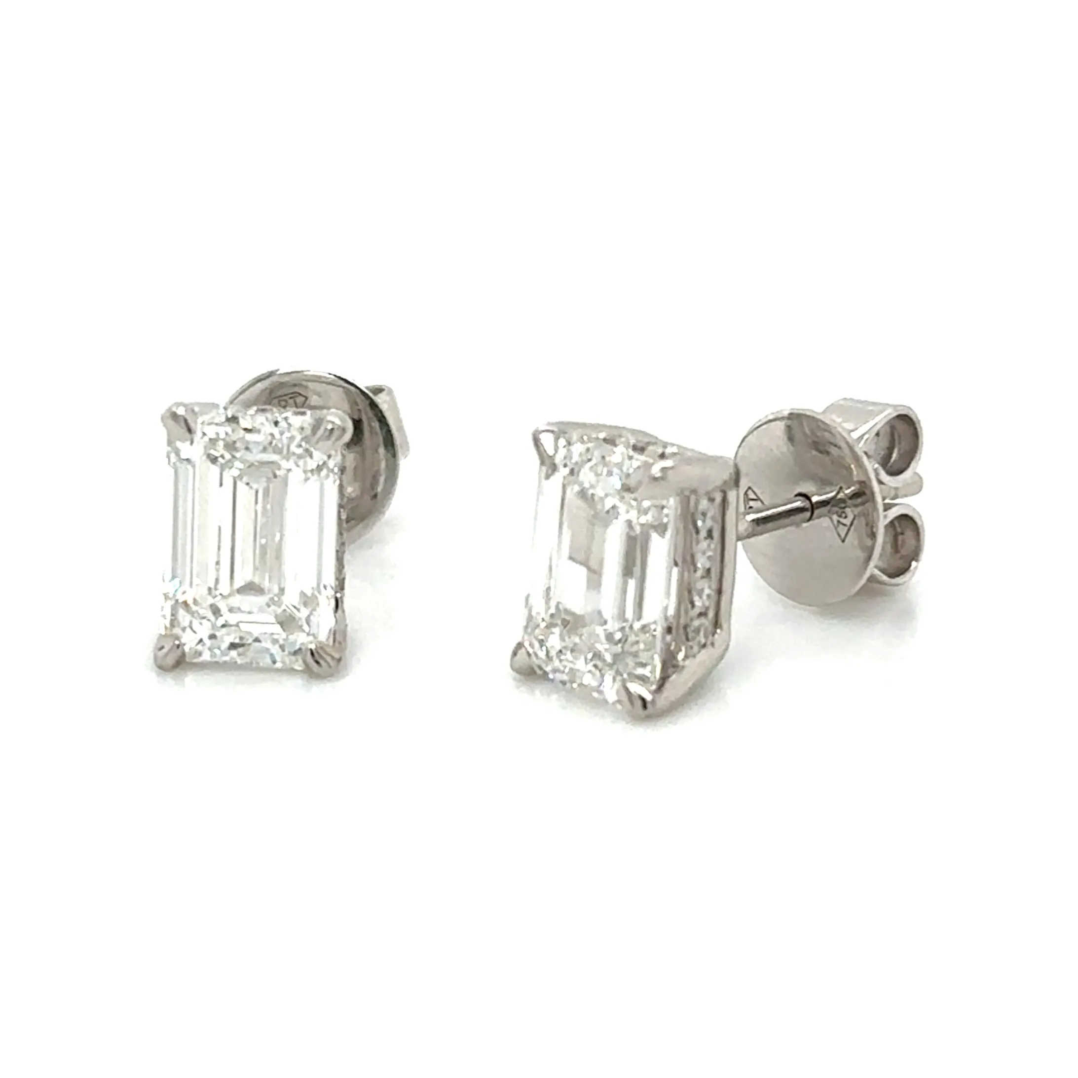 3.30ct tw Perfect Match Emerald-cut Lab-grown Diamond Stud Earrings