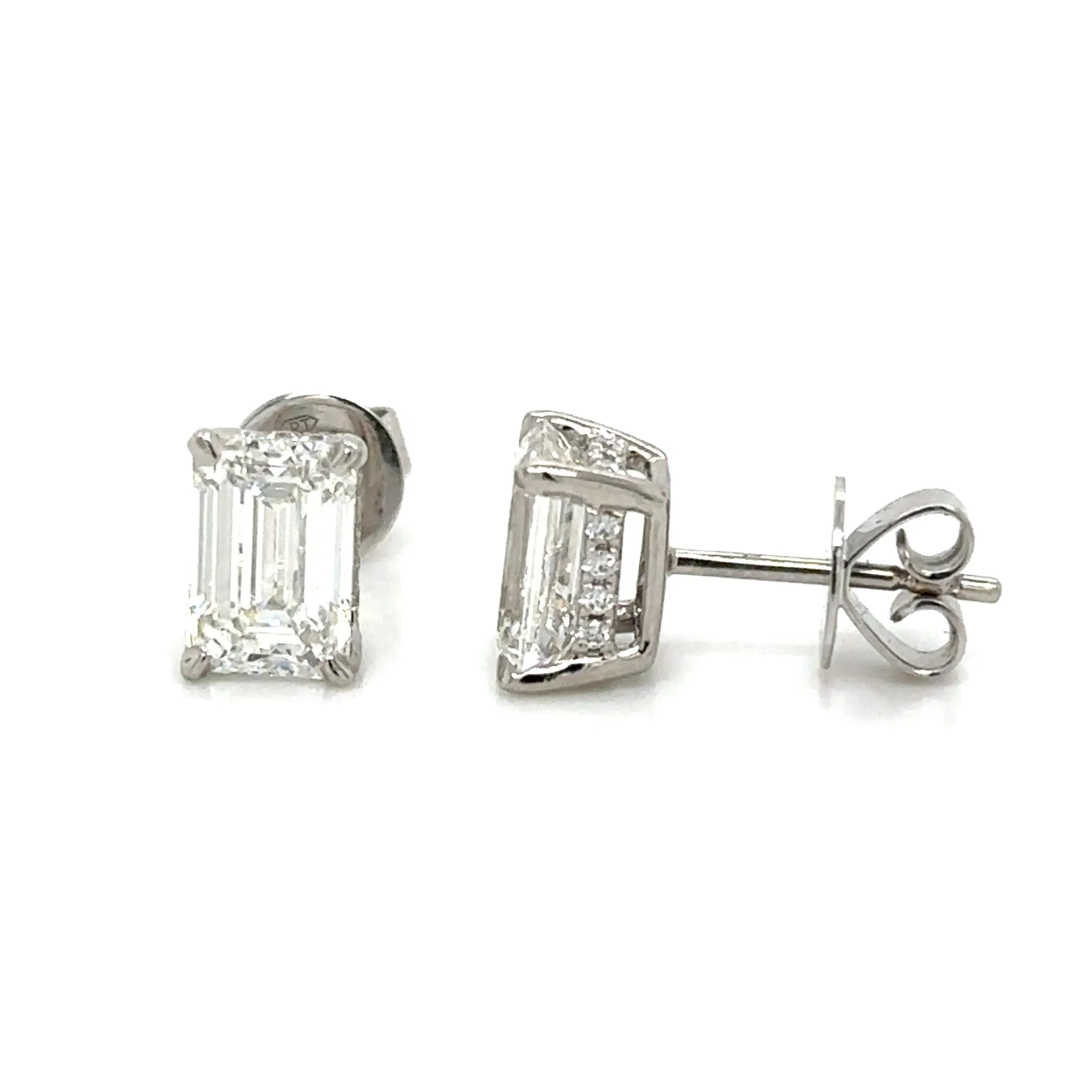 3.30ct tw Perfect Match Emerald-cut Lab-grown Diamond Stud Earrings