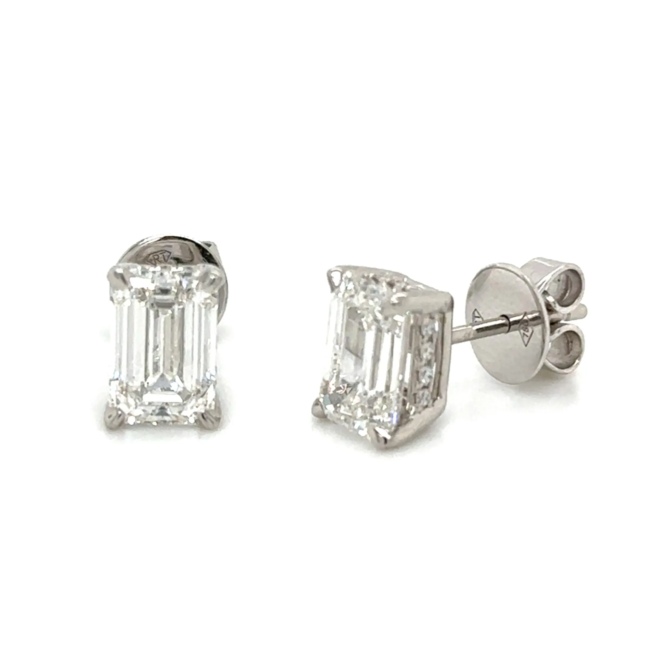 3.30ct tw Perfect Match Emerald-cut Lab-grown Diamond Stud Earrings