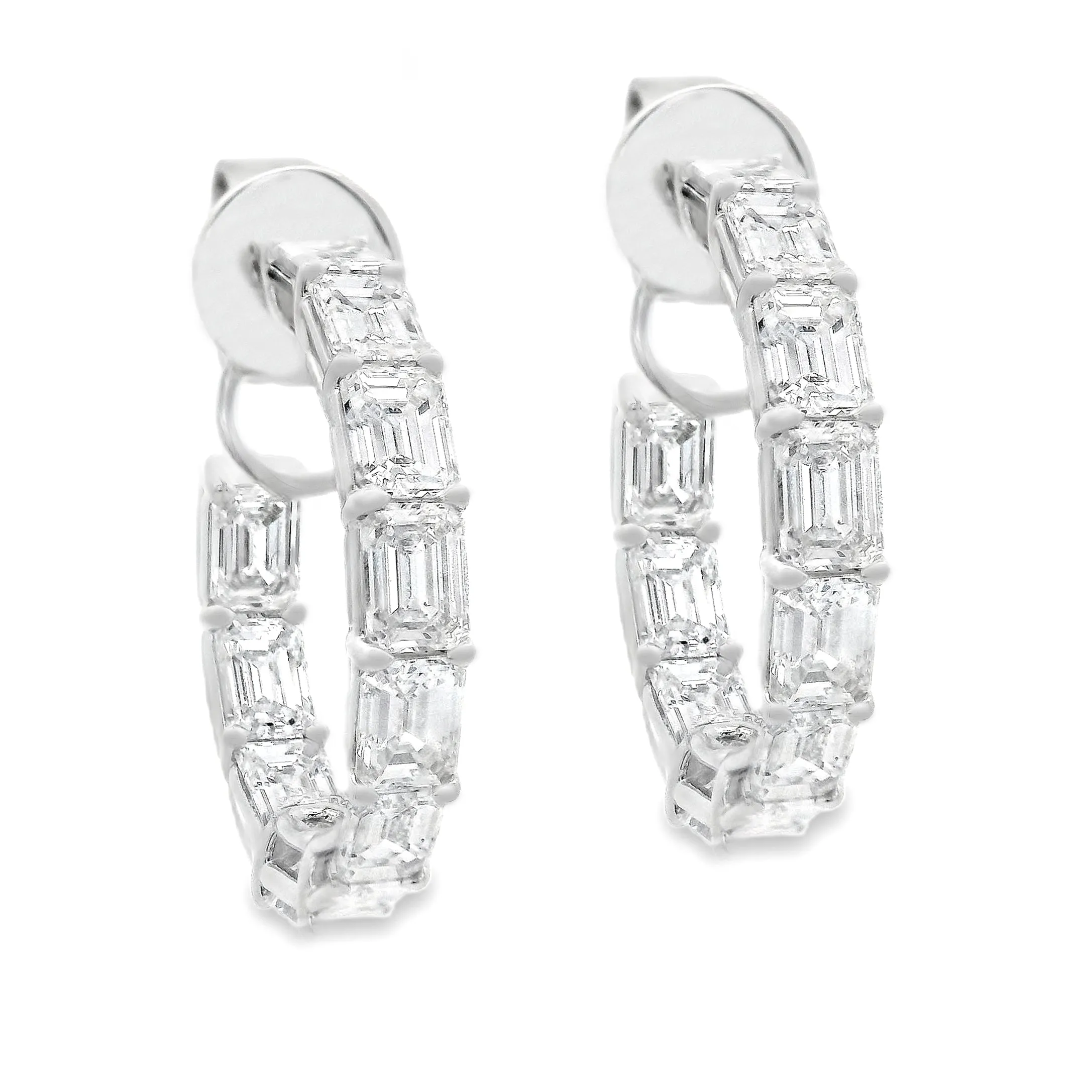 4.19ct 18k White Gold Diamond Hoops