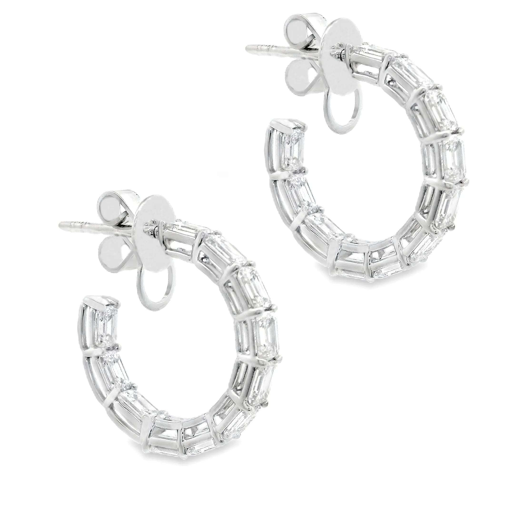 4.19ct 18k White Gold Diamond Hoops