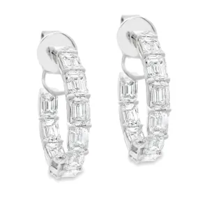 4.19ct 18k White Gold Diamond Hoops
