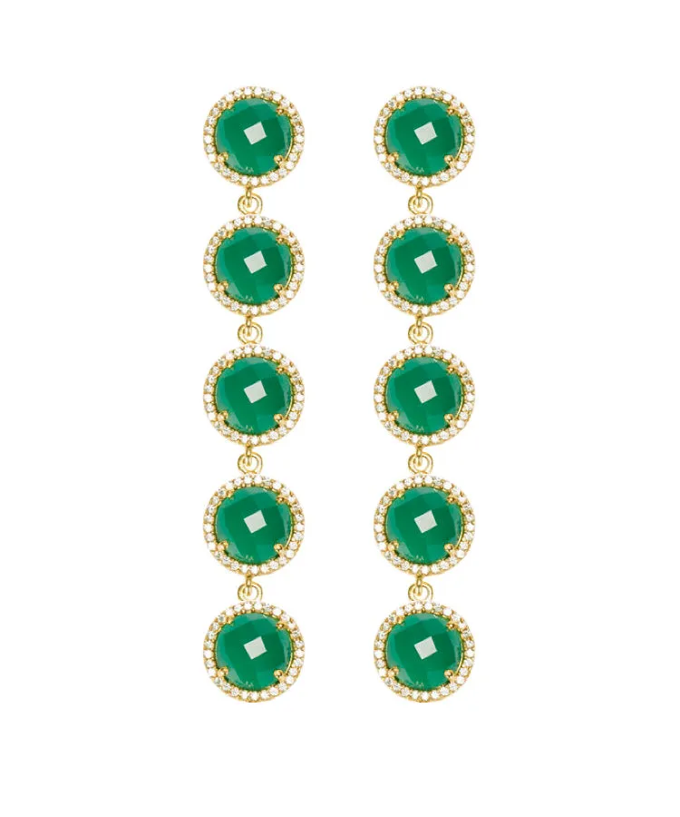5-Stud Drop Earrings