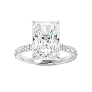 5.5 Carat Elongated Radiant Cut Moissanite Engagement Ring