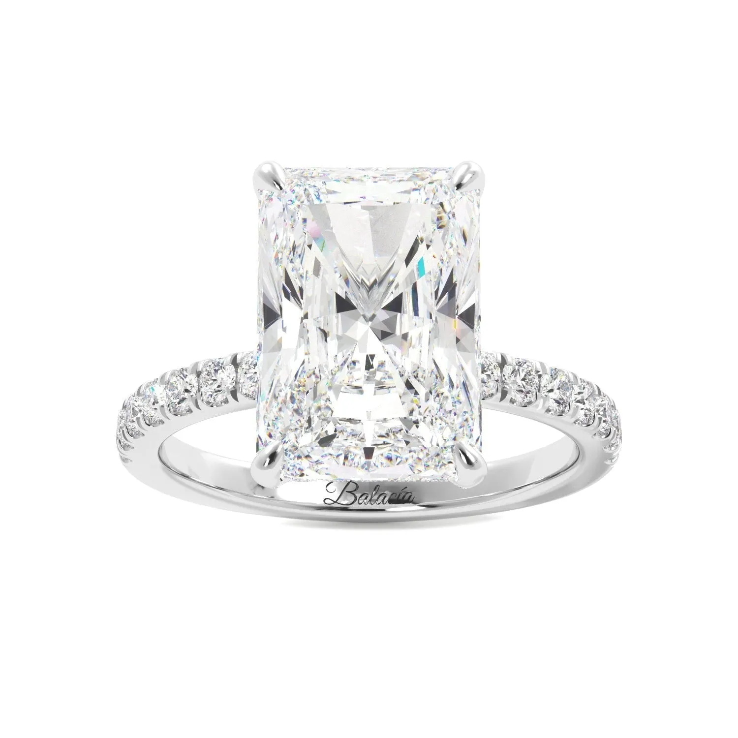 5.5 Carat Elongated Radiant Cut Moissanite Engagement Ring