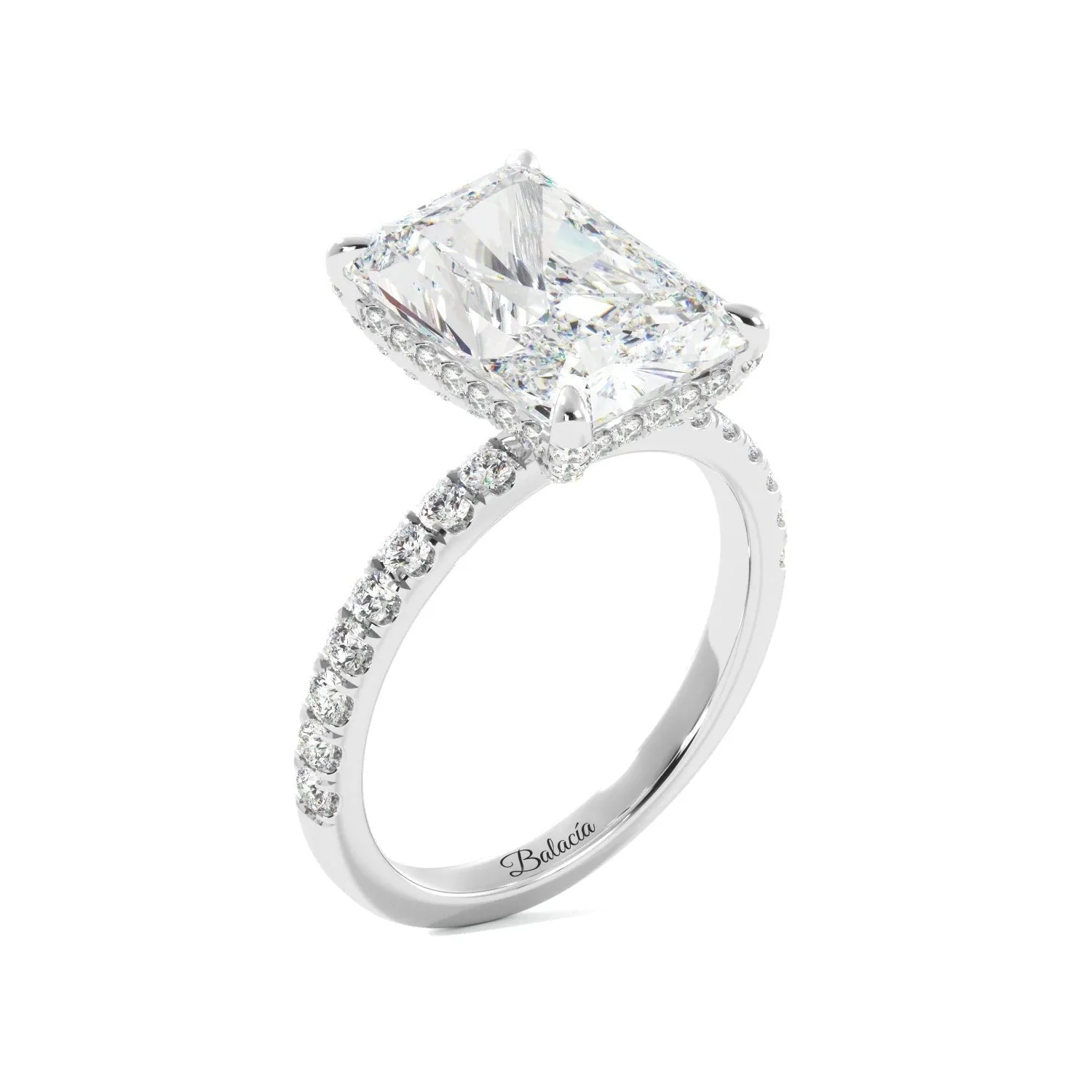 5.5 Carat Elongated Radiant Cut Moissanite Engagement Ring