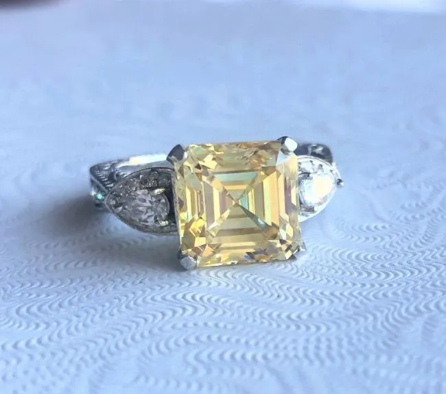 5CT Asscher Diamond Veneer Cubic zirconia Ring. 635R13832