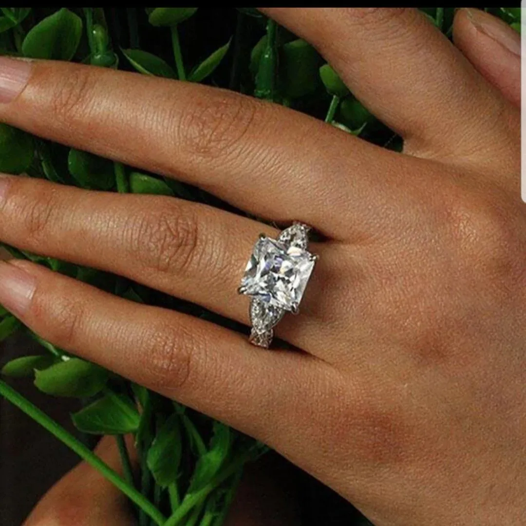 5CT Asscher Diamond Veneer Cubic zirconia Ring. 635R13832