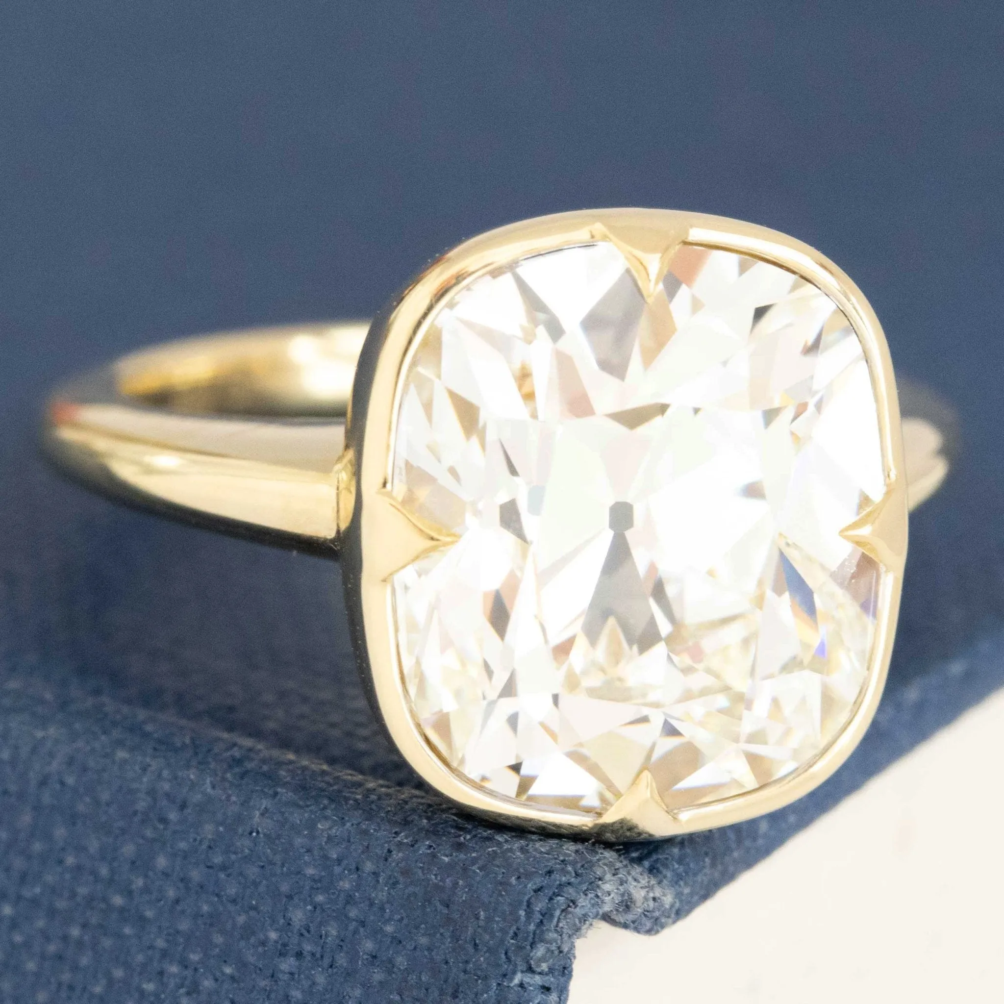 6.01ct Old Mine Cut Diamond Bezel Solitaire, GIA M VS2