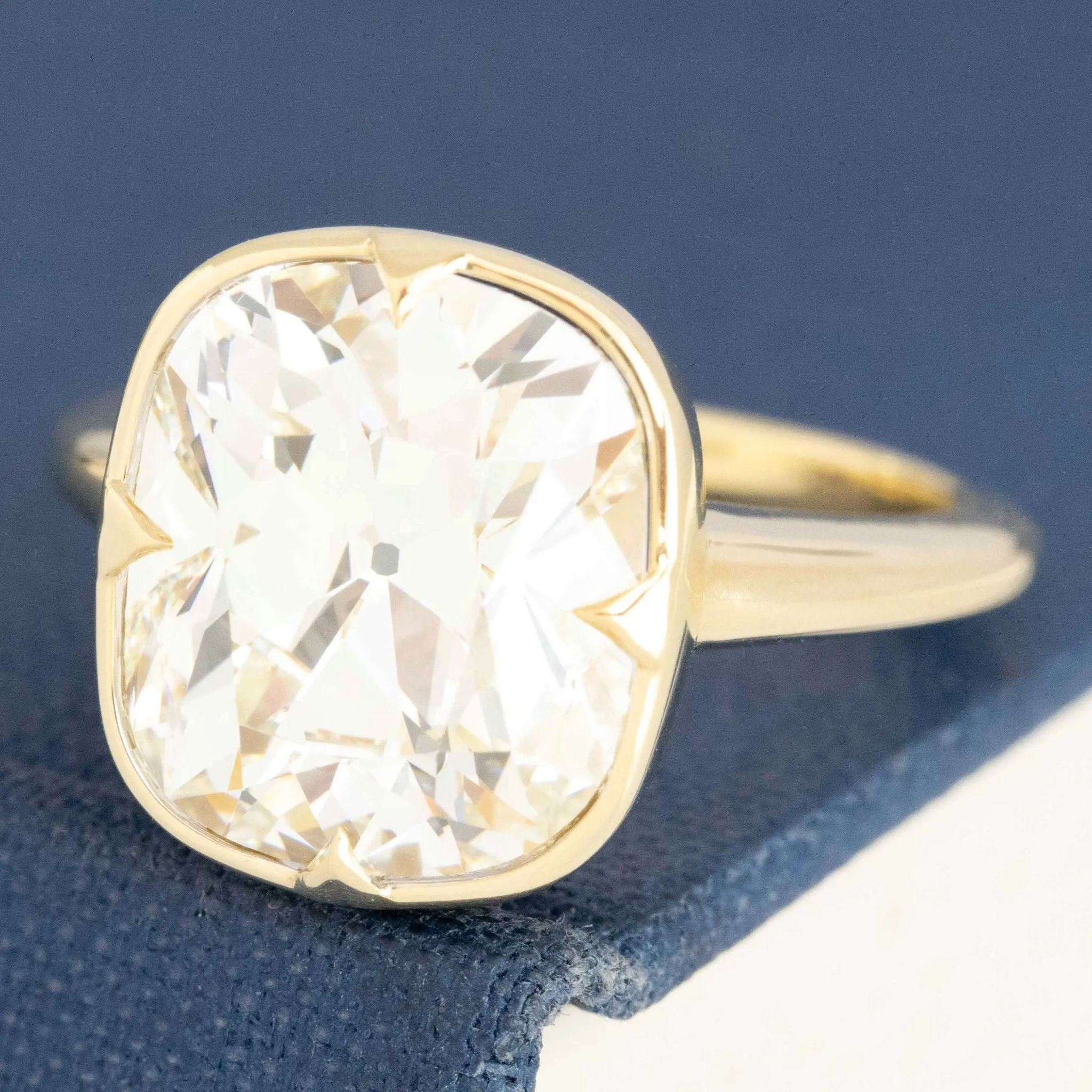 6.01ct Old Mine Cut Diamond Bezel Solitaire, GIA M VS2